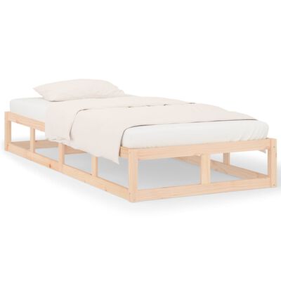 vidaXL Rama łóżka, 90 x 200 cm, lite drewno