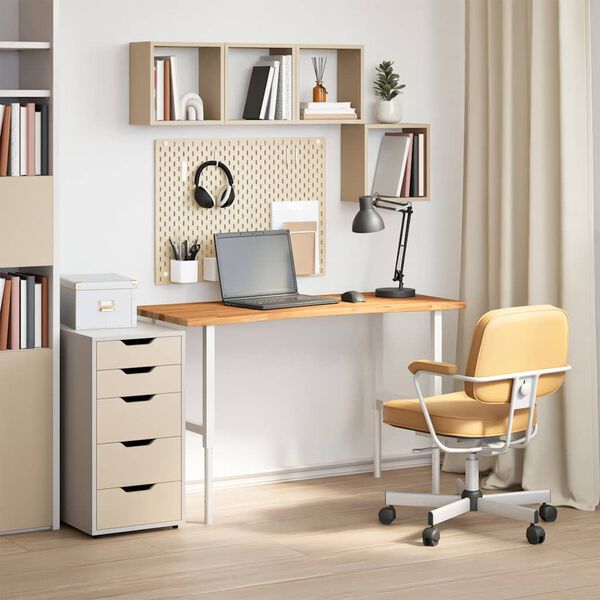 vidaXL Blat biurka, jasnobrązowy, 120x50x2,5 cm, lite drewno dębowe