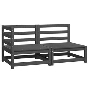 vidaXL 2-cz. zestaw mebli wypoczynkowych do ogrodu, szary, sosnowy