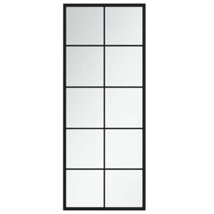 vidaXL Lustro ścienne, czarne, 100 x 40 cm, metal