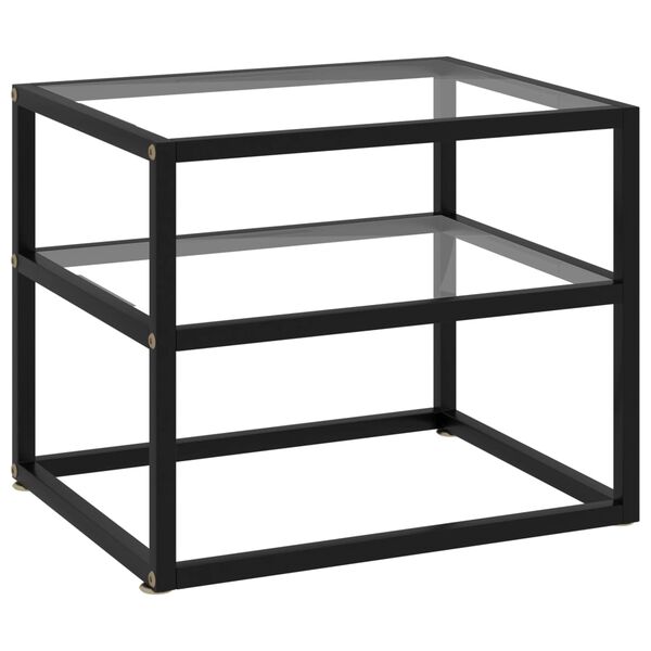 vidaXL Stolik konsolowy, przezroczysty, 50x40x40 cm, szkło hartowane