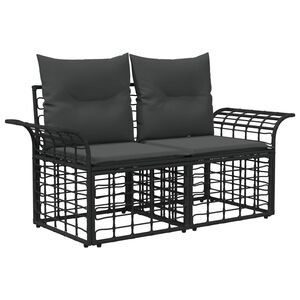 vidaXL Ogrodowy loveseat 2 szt. 2-Liczba miejsc Czarny i Ciemnoszary