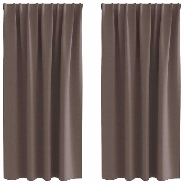 vidaXL Firany blackout z k&oacute;łkami 2 pcs Ciemny brąz 175 x 140 cm