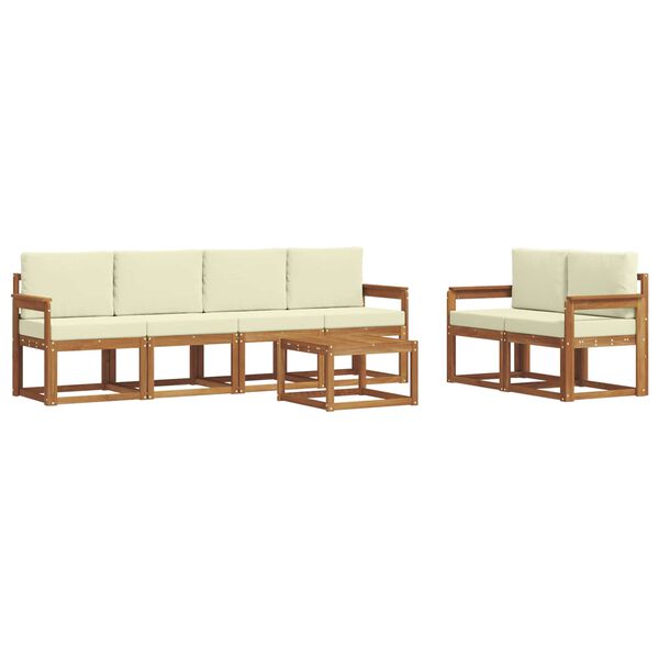 vidaXL Zestaw sof na zewnątrz z poduszką 7 pcs Naturalny i Kremowy