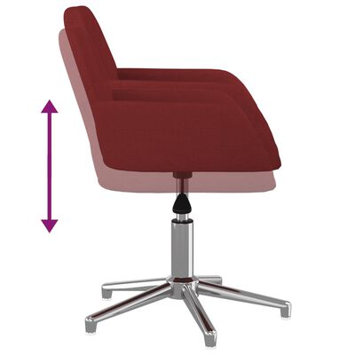 vidaXL Obrotowe krzesło biurowe, winna czerwień, obite tkaniną