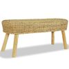 vidaXL Ławka do przedpokoju, naturalny rattan, 110x35x45 cm