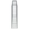 vidaXL Kosze gabionowe, 15 szt, 400x50x180/200cm, galwanizowane żelazo