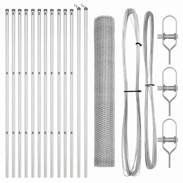 vidaXL Słupek ogrodzeniowy. Srebrny 25 x 1 m (siatka 13 mm) Stal
