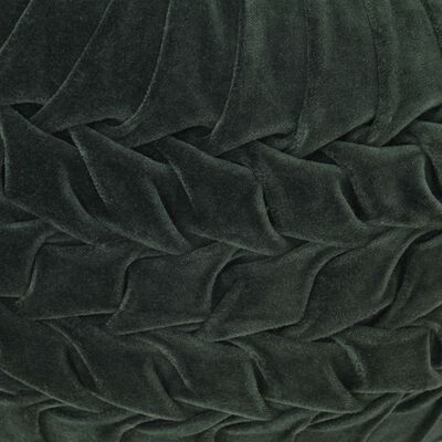 vidaXL Puf, aksamit bawełniany, marszczony, 40 x 30 cm, zielony