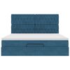 vidaXL Rama ł&oacute;żka otomana z materacami, niebieska, 160x200 cm, aksamit