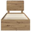vidaXL Ramka ł&oacute;żka Dąb rzemieślniczy 90 x 200 cm Lite drewno sosnowe
