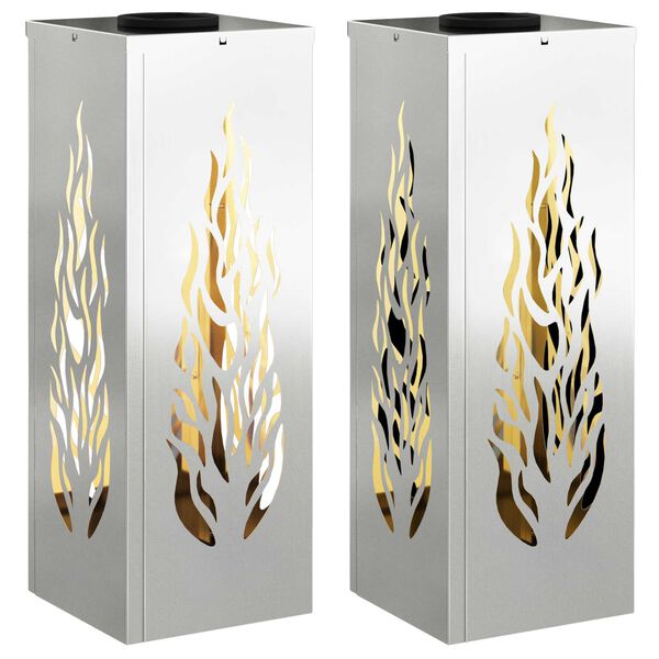 vidaXL Słoneczna LED lampa na ścieżkę 2 pcs Galwanizowany