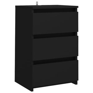 vidaXL Szafka nocna, czarna, 40x35x62,5 cm, materiał drewnopochodny