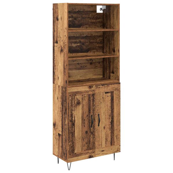 vidaXL Highboard 2 pcs Stare drewno Materiał drewnopochodny