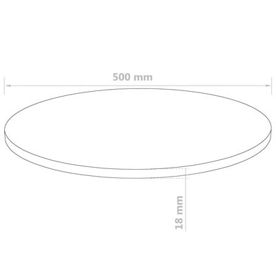 vidaXL Blat stołu, okrągły, MDF, 500 x 18 mm