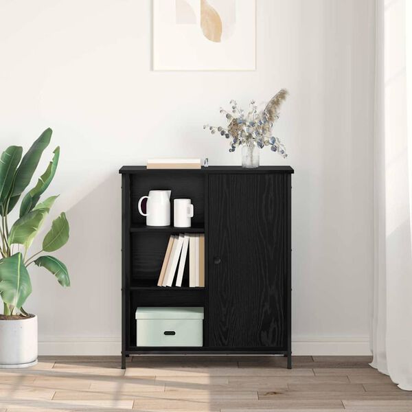 vidaXL Bufet Czarny Dąb 70 x 30 x 80 cm Materiał drewnopochodny