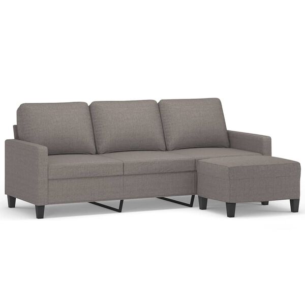 vidaXL 3-osobowa sofa z podn&oacute;żkiem, taupe, 180 cm, tkaniną