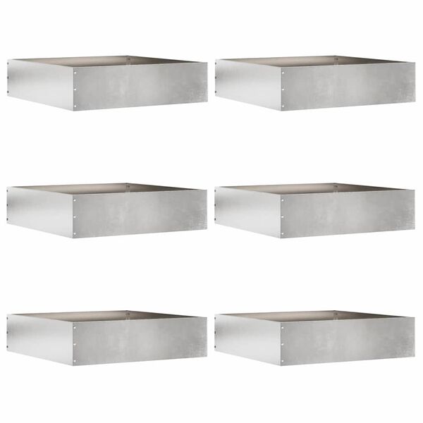 vidaXL Krawężnik do trawnika 6 pcs Srebrny 50 x 50 x 13 cm