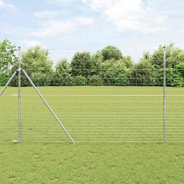 vidaXL Ogrodzenie pastwiskowe Szary 1.6 x 10 m Stal