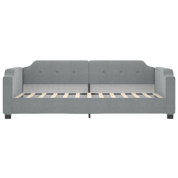 vidaXL Sofa z materacem do spania, jasnoszara, 90x200 cm, tkanina