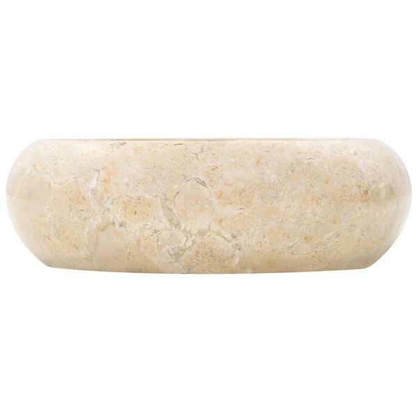 vidaXL Umywalka, 40 x 12 cm, marmurowa, kremowa