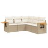vidaXL 5-cz. zestaw mebli ogrodowych z poduszkami, beżowy, polirattan