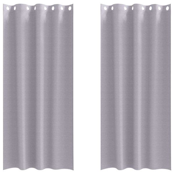 vidaXL Firany blackout z k&oacute;łkami 2 pcs Metaliczny Szary 245 x 140 cm