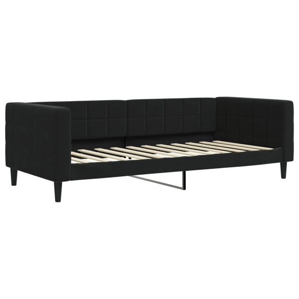 vidaXL Sofa z funkcją spania, czarna, 90x200 cm, obita aksamitem
