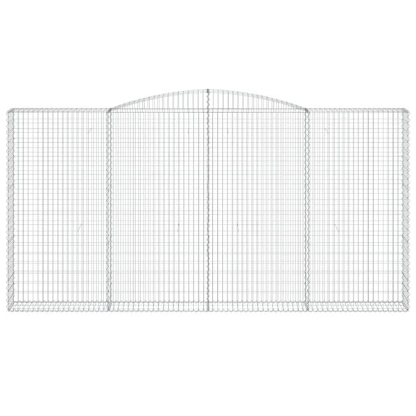 vidaXL Kosze gabionowe, 9 szt, 400x30x200/220 cm, galwanizowane żelazo