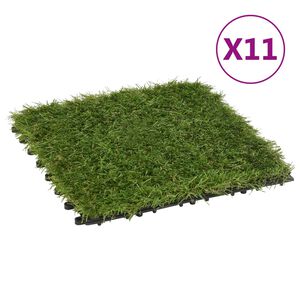 vidaXL Sztuczna trawa w płytkach, 11 szt., zielona, 30x30 cm