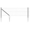 vidaXL Płot Euro z Kolcami 25 x 0,8 m Stal pokryta PVC Szary Siatka
