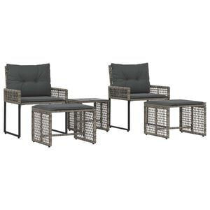 vidaXL Zestaw Mebli Ogrodowych z poduszką 5 pcs Szary