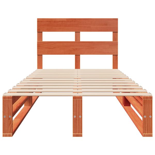 vidaXL Rama ł&oacute;żka bez materaca, woskowy brąz, 90x200 cm, lita sosna