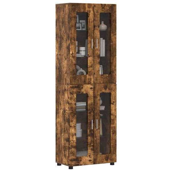 vidaXL Highboard z p&oacute;łką FLORIN Dąb wędzony 60 x 35 x 182 cm