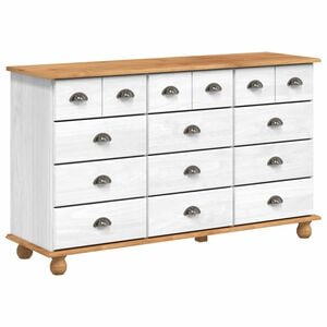 vidaXL Komoda ASKIM Biały 79 x 40 x 133,5 cm Lite drewno sosnowe