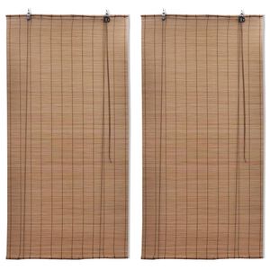 vidaXL Bambusowe rolety, 2 szt., 150 x 220 cm, brązowe