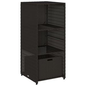 vidaXL Szafka ogrodowa, czarna, 50x55x115 cm, polirattan