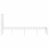 vidaXL Metalowa rama ł&oacute;żka z wezgłowiem, biała, 120x190 cm