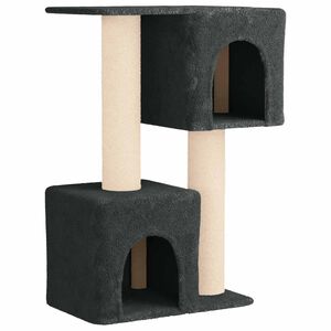vidaXL Drewno dla kot&oacute;w z drapakami sisalowymi ciemnoszary 114 cm