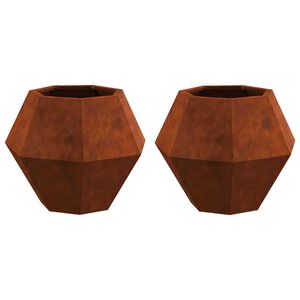 vidaXL Donica 2 szt. Rdzawy 50 x 50 x 40 cm Stal kortenowska