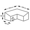 Eurotrail Pokrowiec na ławkę ogrodową w kształcie L, 330x330x100/70 cm