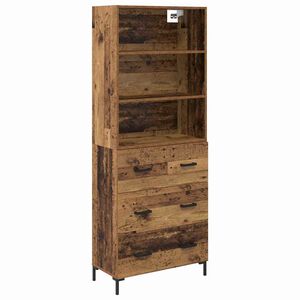 vidaXL Highboard Stare drewno 69,5 x 34 x 180 cm Drewno inżynieryjne