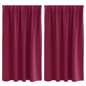 vidaXL Firany blackout z k&oacute;łkami 2 szt. Czerwone wino 140 x 140 cm