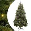 vidaXL Sztuczna choinka 210 cm 300 LED Ciepła biel PVC i stal zielony