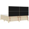 vidaXL Ł&oacute;żko sprężynowe z materacem Kremowy 200 x 200 cm tkanina