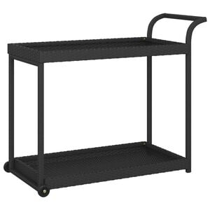 vidaXL W&oacute;zek barowy, czarny, 100x45x83 cm, polirattan