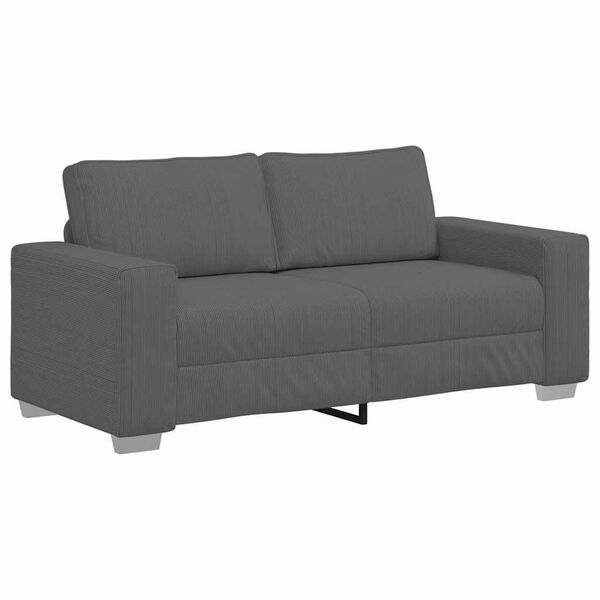 vidaXL Sofa dwuosobowa Ciemnoszara 180x77x82 cm Tkanina sztruksowa