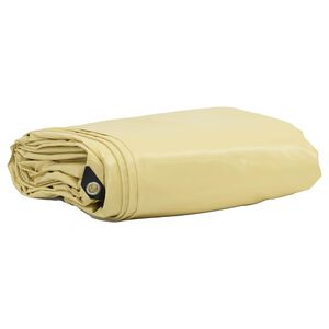 vidaXL Plandeka 650g / m&sup2; Beżowy 1,5 x 6 m Pł&oacute;tno z powłoką PVC