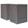 vidaXL Kompostowniki, 2 szt., 60x60x83 cm, 600 L, rattan z tworzywa
