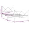 vidaXL Metalowa rama łóżka z wezgłowiem i zanóżkiem, czarna, 100x200cm